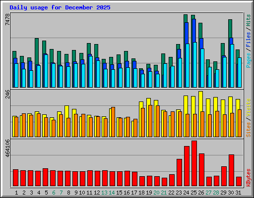 Daily usage for December 2025