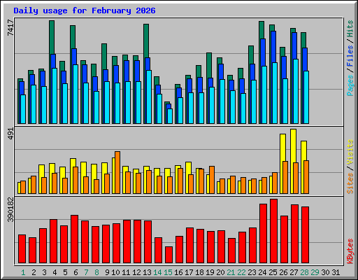 Daily usage for February 2026