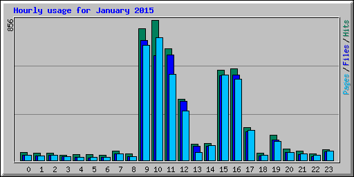 Hourly usage for January 2015