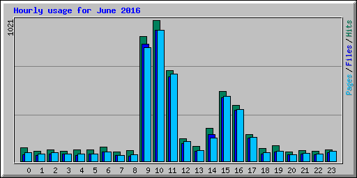 Hourly usage for June 2016