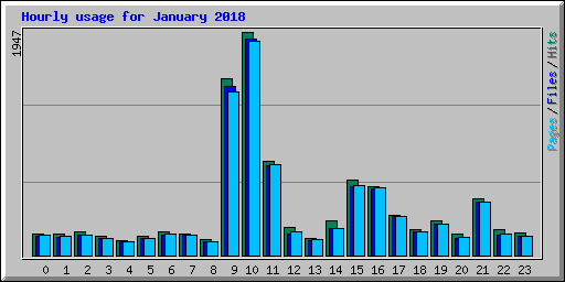 Hourly usage for January 2018