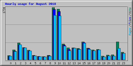 Hourly usage for August 2018