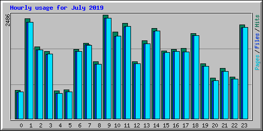 Hourly usage for July 2019