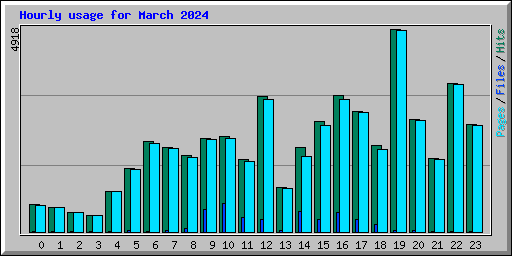 Hourly usage for March 2024