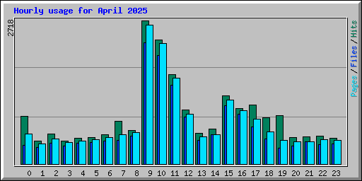 Hourly usage for April 2025