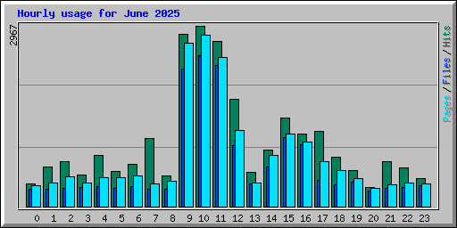 Hourly usage for June 2025
