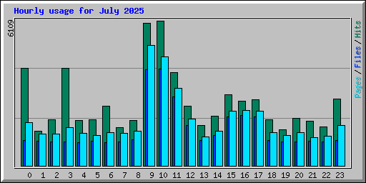 Hourly usage for July 2025