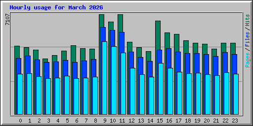 Hourly usage for March 2026